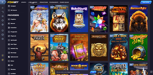 Powbet Casino Game Selection