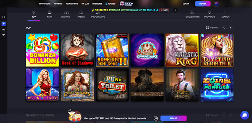 Beem Casino Game Selection