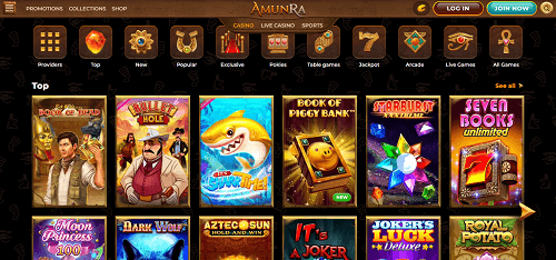 Casino Games at Amunra Casino